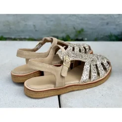 Angulus 5696 lukket sandal i champagne glitter
