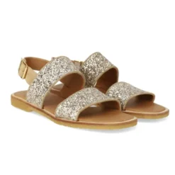 Angulus 5814 sandal i champagne glitter med to remme