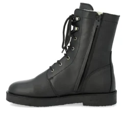 Angulus 7456 snørestøvle i sort skind med uldfoer