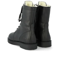 Angulus 7456 snørestøvle i sort skind med uldfoer