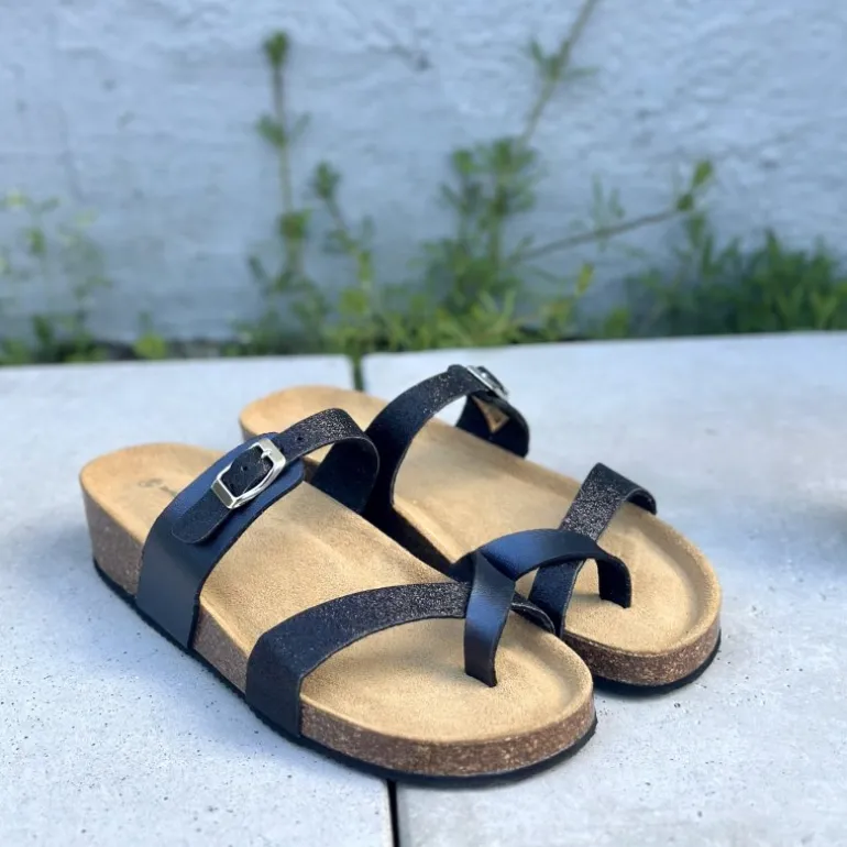 Bella Moda 25608 sandal i sort glitter