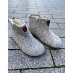 Bella Moda V23260 hjemmesko i grå med uldfoer