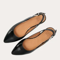 Billi Bi A16302 ballerina i sort lakskind