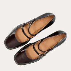 Billi Bi A9313 Mary-Jane ballerina i brun lakskind