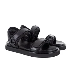 Billi Bi A6408 sandal i sort skind med velcro remme