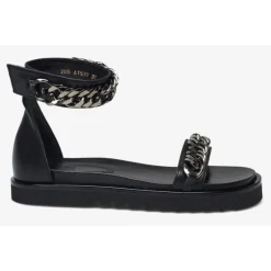 Billi Bi A1572 sandaler i sort skind med sorte kæder