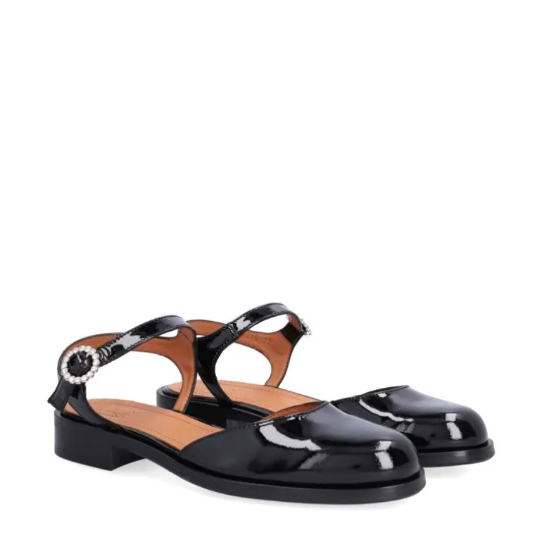 Billi Bi A8419 sko i sort lakskind med similispænde