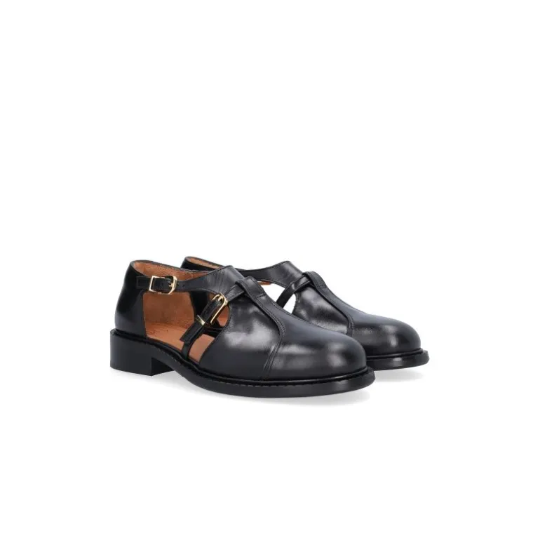 Billi Bi A9706 sko i sort skind med detaljer