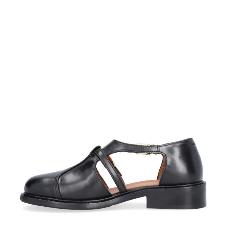 Billi Bi A9706 sko i sort skind med detaljer