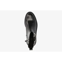 Billi Bi A3120 støvle i sort skind med sølvkæde