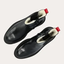 Billi Bi A7199 vinterstøvle i sort skind med uldfoer