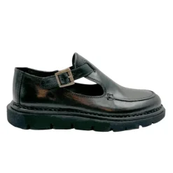 Bubetti 10111 loafer i sort skind med rem