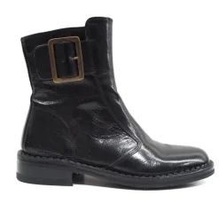 Bubetti 2047 sort støvle i skind med spænde på ydersiden