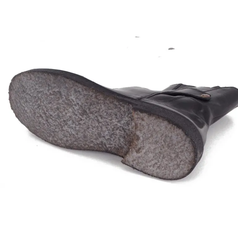 Bubetti 9892 støvle i sort skind med rågummisåler