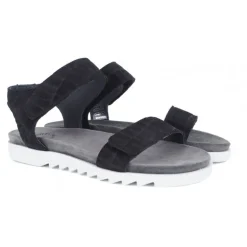 Cashott 21040 sort sandal med hvide såler og velcro remme