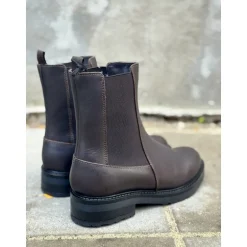 Pavement Jemma vinterstøvle i brun skind med foer