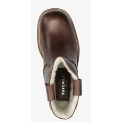 Pavement Jenny Wool ankelstøvle i brun vintage læder med foer