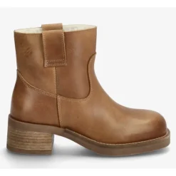 Pavement Jenny Wool ankelstøvle i tan vintage læder med foer