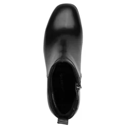 Tamaris 25323 ankelstøvle i sort skind med en lille hæl