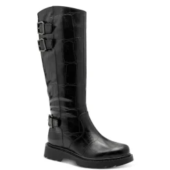 Tamaris 25623 langskaftet støvle i sort kroko