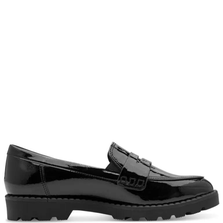 Tamaris 24312 loafer i sort lak
