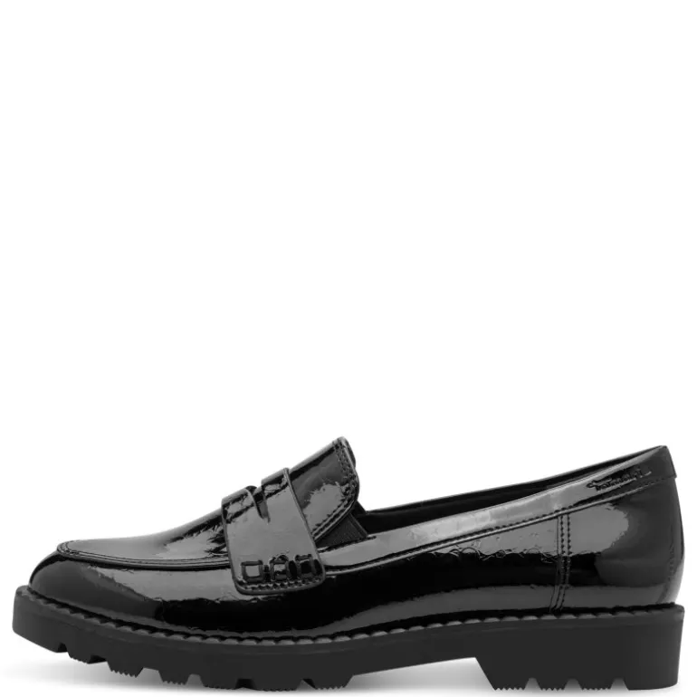 Tamaris 24312 loafer i sort lak