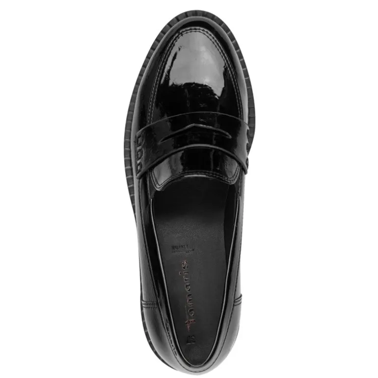 Tamaris 24312 loafer i sort lak