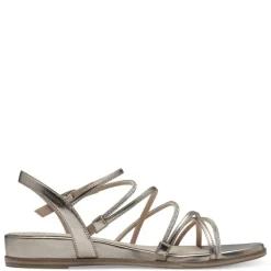 Tamaris 28103 sandal i guld skind med glitter remme