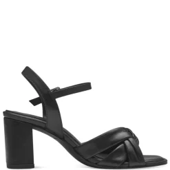 Tamaris 28328 sandal i sort skind med hæl