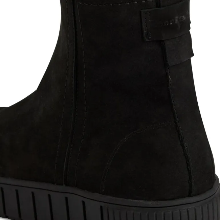 Tamaris 25406 støvle i sort nubuk skind