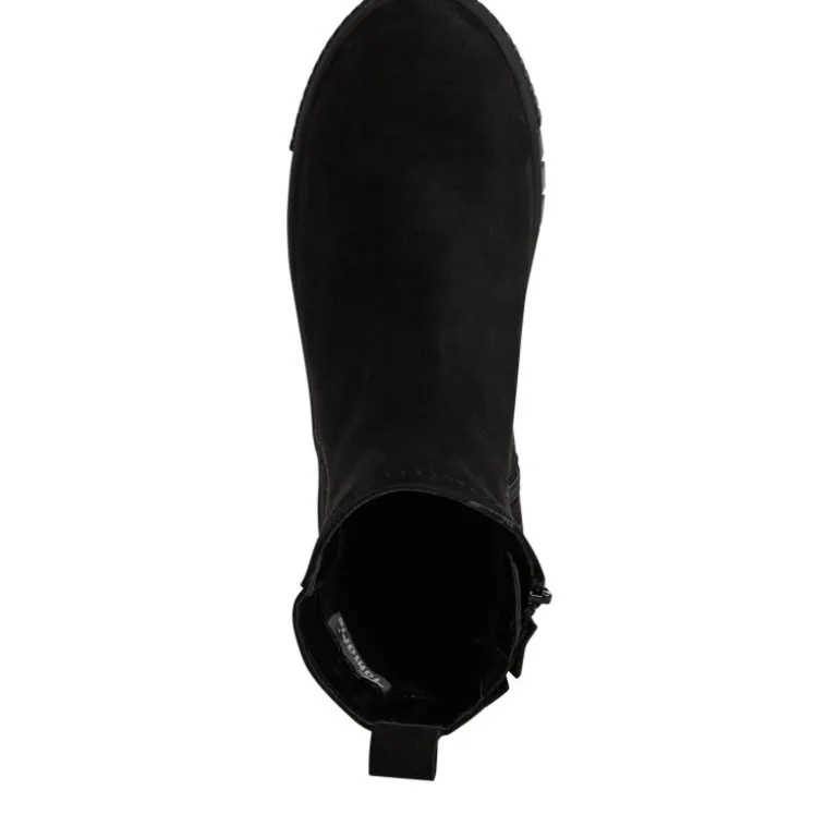 Tamaris 25406 støvle i sort nubuk skind