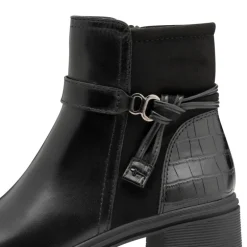 Tamaris 25823 støvle i sort skind med detaljer