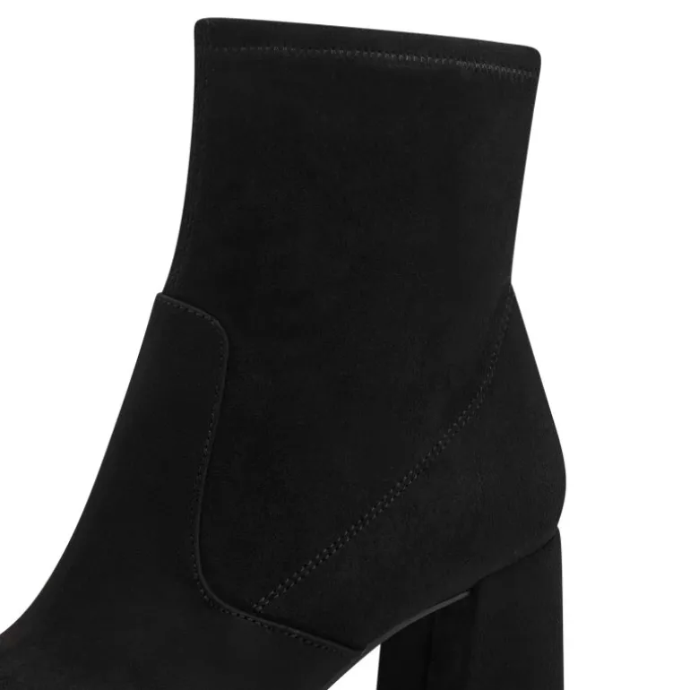 Tamaris 25057 støvle i sort tekstil med hæl