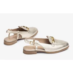 Unisa DEAN loafer i guld skind med slingback