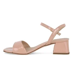 Unisa KIRK sandal i peach lakskind med lille hæl