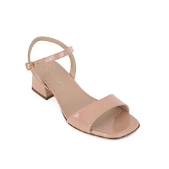 Unisa KIRK sandal i peach lakskind med lille hæl