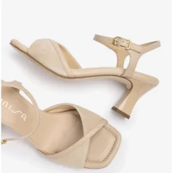 Unisa MECA sandal i beige ruskind