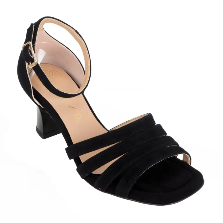 Unisa MIREN sandal i sort ruskind