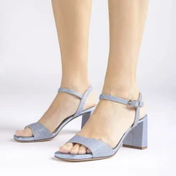 Unisa Moraty sandal i lyseblå glitter