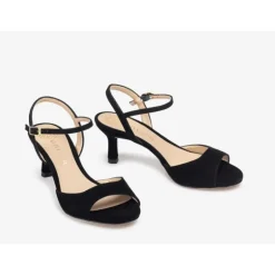 Unisa NAYKI sandal med hæl i sort ruskind