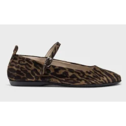 Wonders A-86101 ballerina sko i leopard printet ruskind