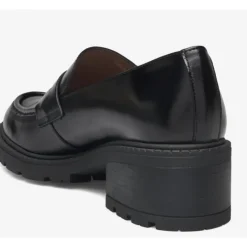 Wonders D-1401 loafers i sort skind med gummihæl