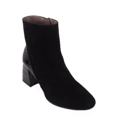 Wonders I-7732 støvle i sort ruskind med blokhæl